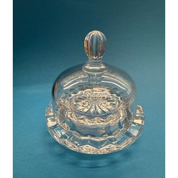 Mikasa Salina clear crystal individual round covered condiment cloche or butter - Picture 3 of 10